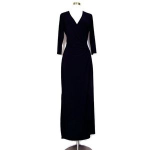 LAUNDRY BY DESIGN Dress Blue Maxi Stretch Ruched M
